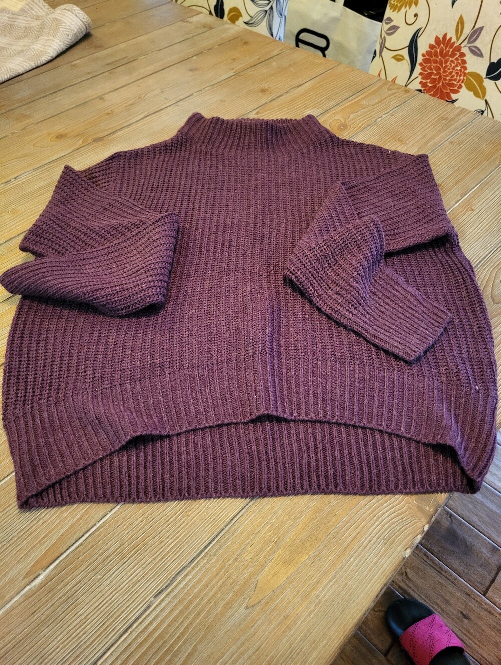 Mexx Ribbed Cowl Neck Sweater in Plum
